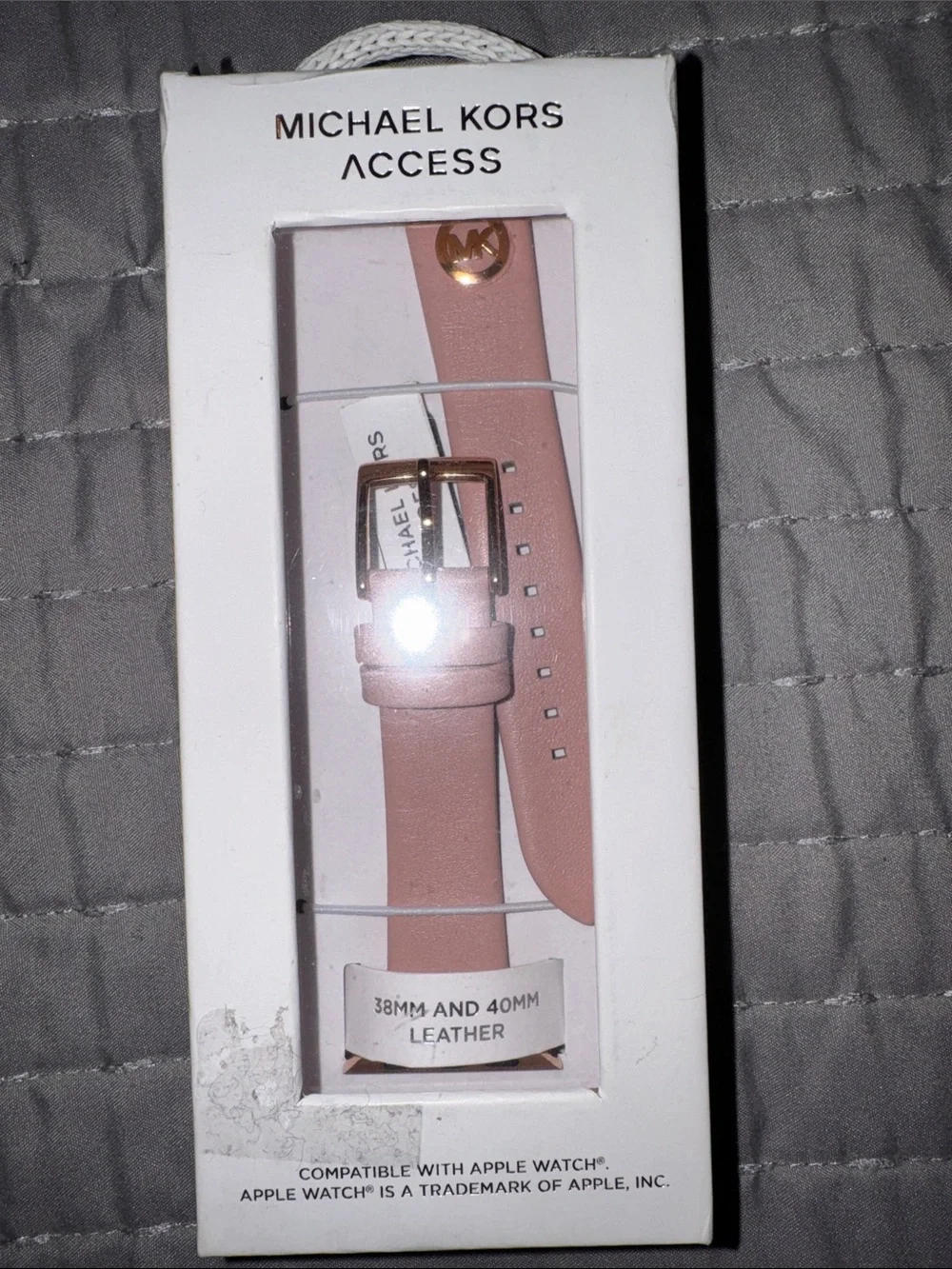 Michael Kors Pink Leather Watch Band with Gold-Tone Buckle